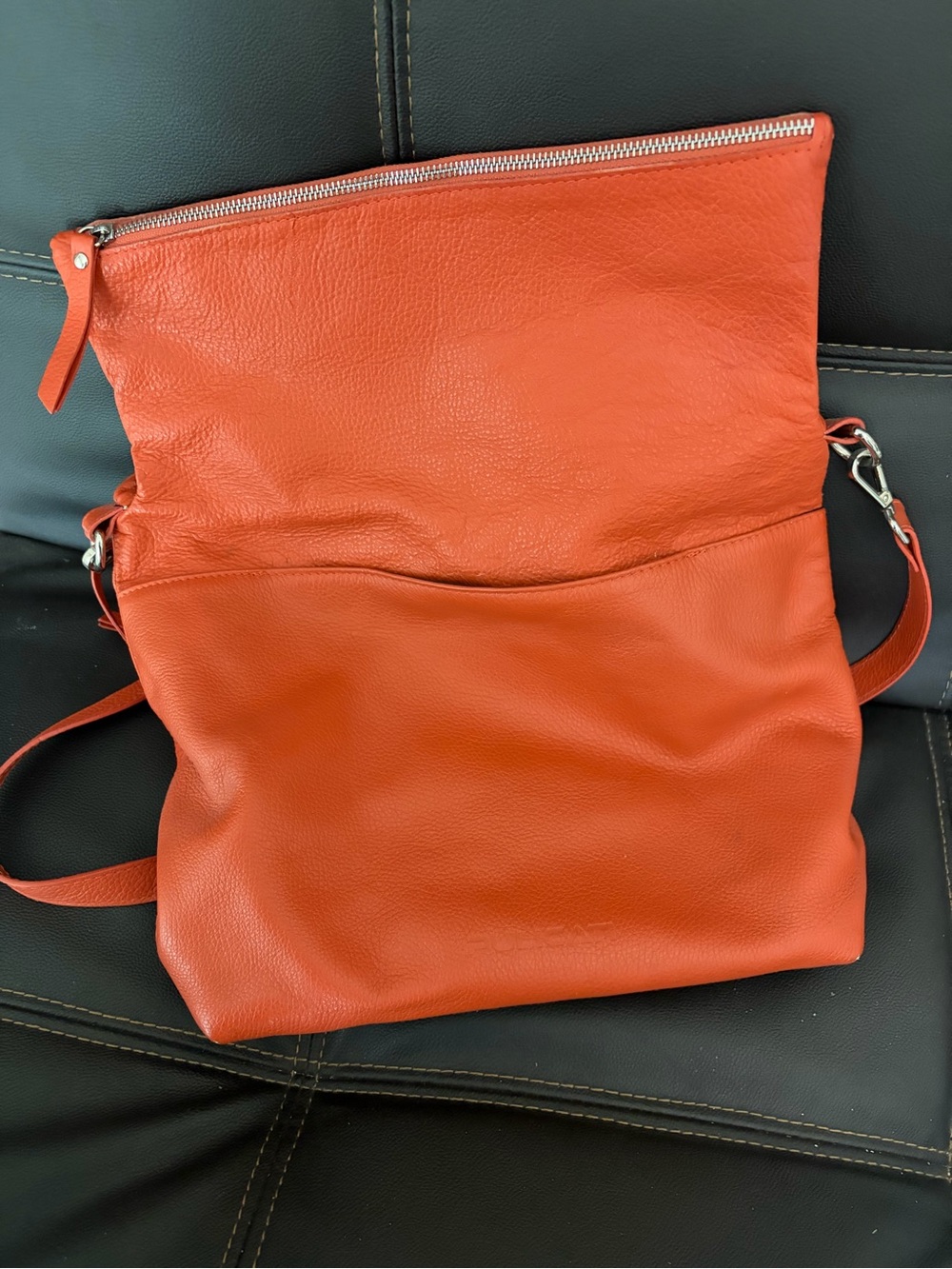 Pulicati Fold-Top Crossbody Bag in Orange